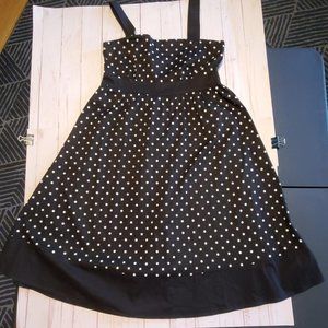 Pin-Up Dress Black/White Polka Dots Size M